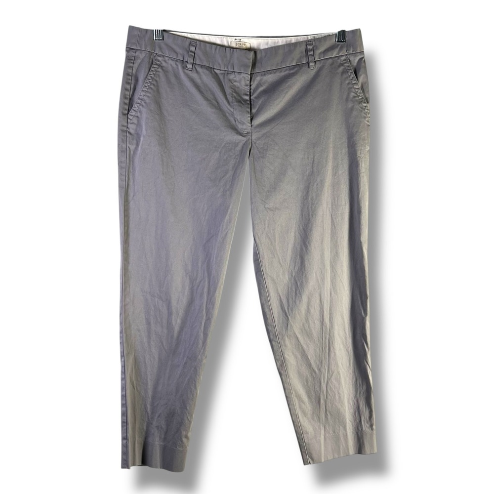 J Crew Womens Sz 14 Stretch City Fit Gray Cotton Blend Pants Office Work Classic